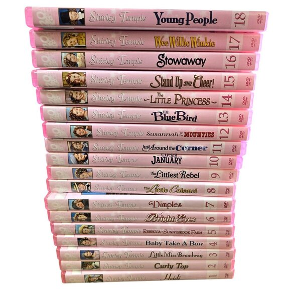 Shirley Temple DVD Collection Lot 18 Movies Pink Cover Classic Film Set - Picture 1 of 6